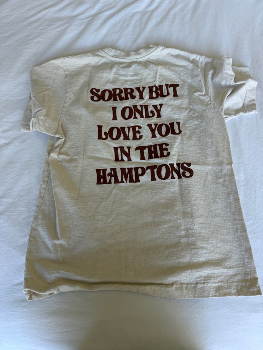Graphic Short Sleeve Tee - Cream with Brown Text